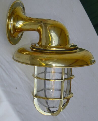Antique Brass Bulkhead Outdoor Sconce