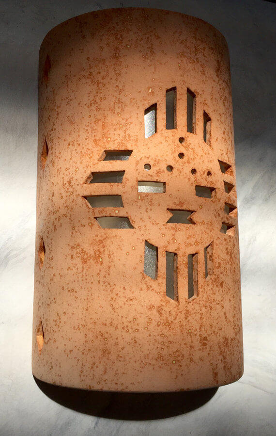 Ceramic Southwestern Sun Outdoor Sconce
