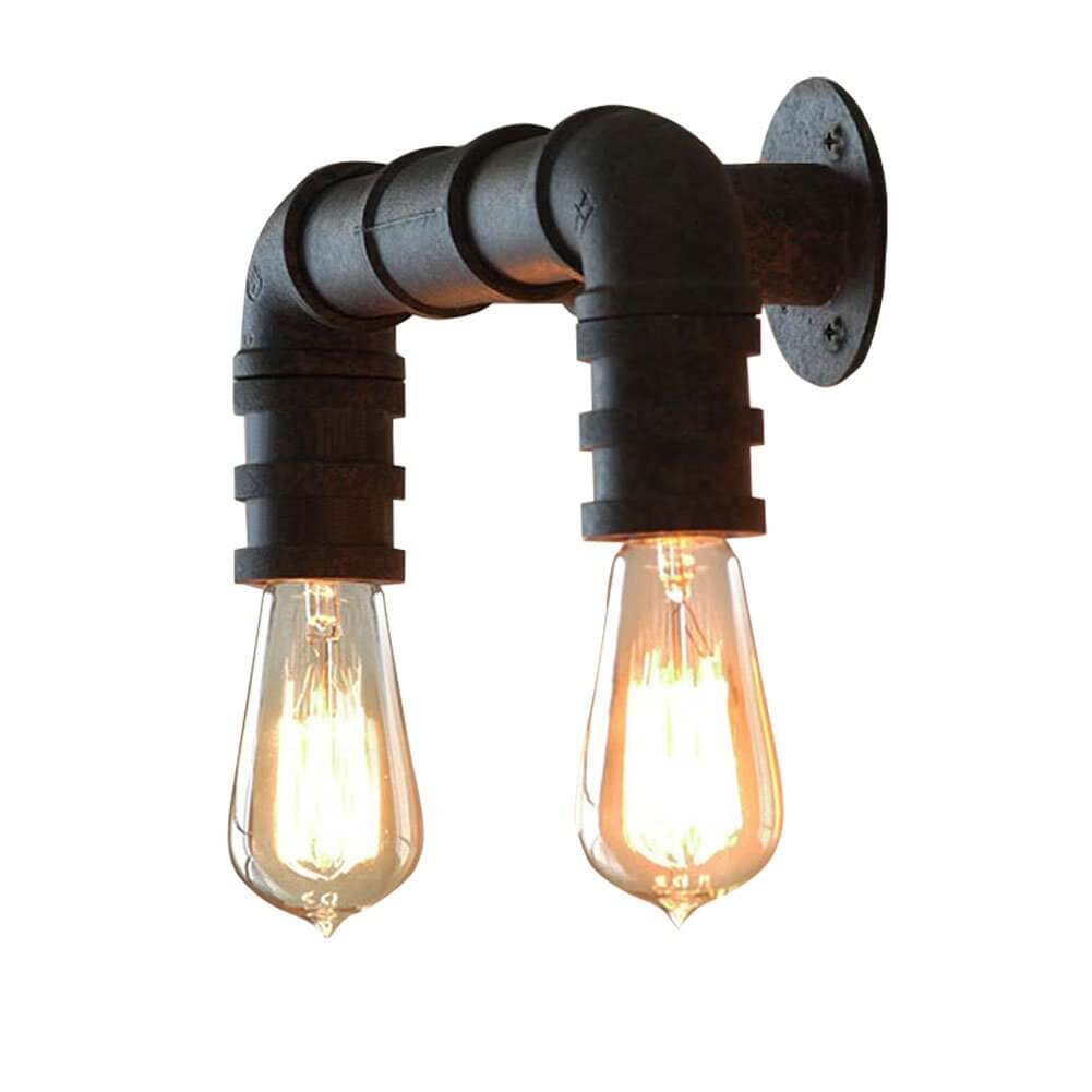 Double Pipe Industrial Outdoor Sconce