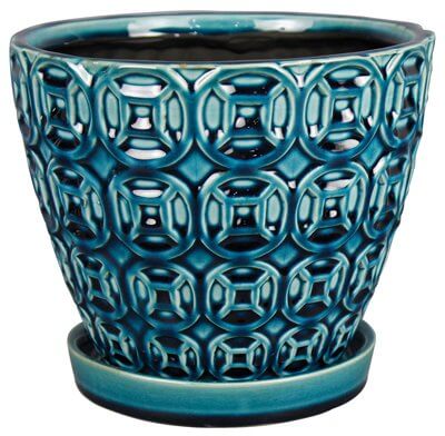 Modern Blue Ceramic Planter