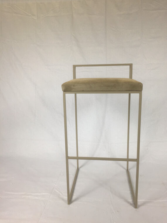 Modern Metal and Leather Stool