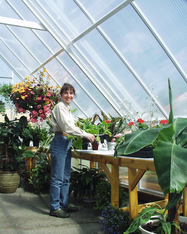 interior of a polycarbonate greenhouse
