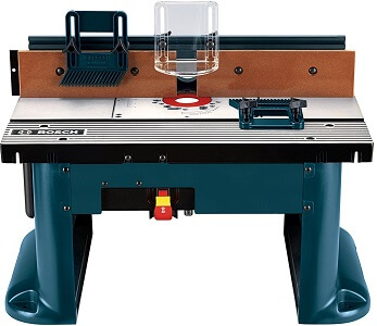 blue bosch brand router table