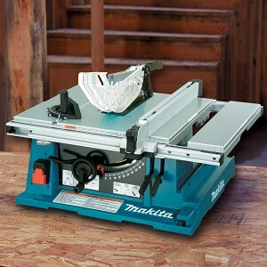 blue matika table saw sitting on table top