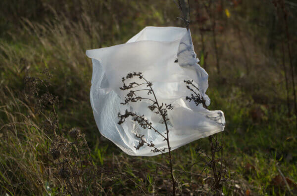 塑料袋在风中飘动
