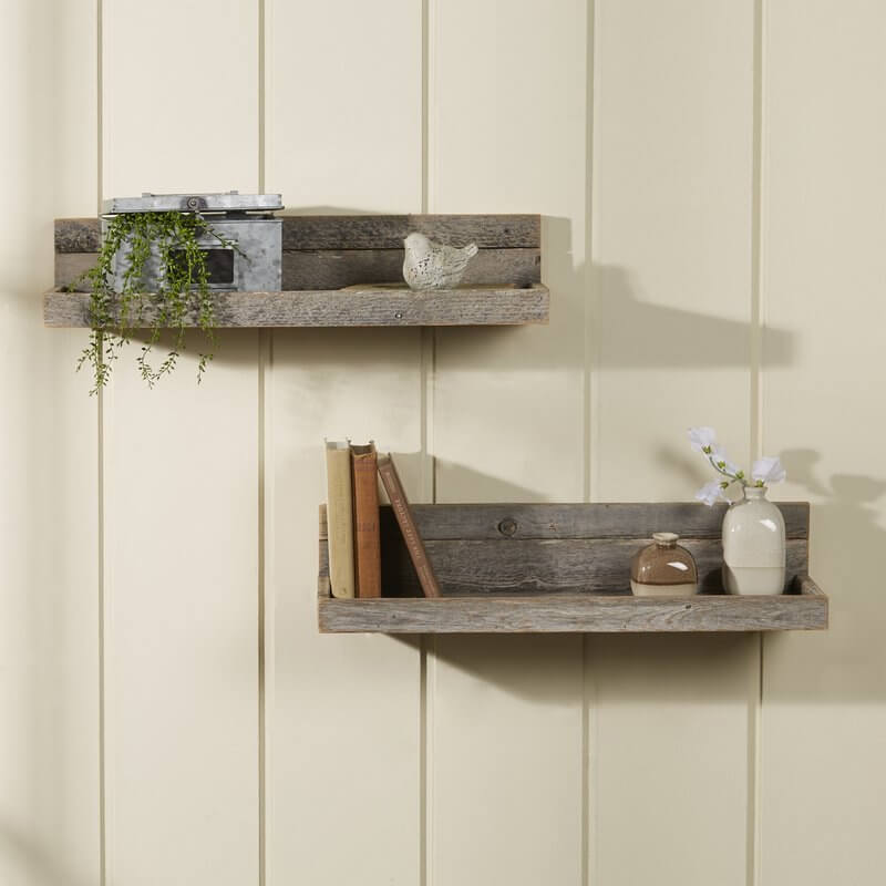 Reclaimed Wood Floating Shelves