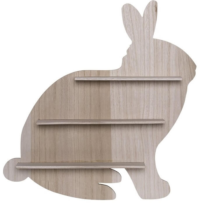 Wooden Bunny Floating Shelf
