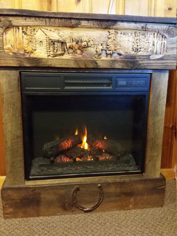 Barnwood Electric Fireplace