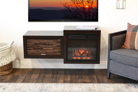 Floating Wall-mounted Electric Fireplace