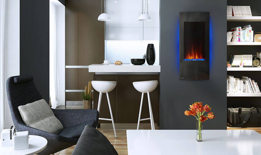 Vertical Wall-mounted Electric Fireplace