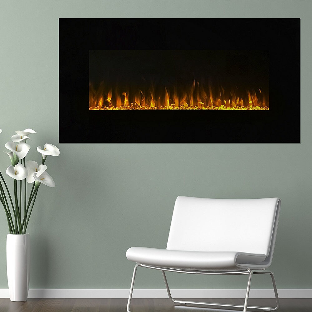 Wall-mounted LED Fireplace with Remote