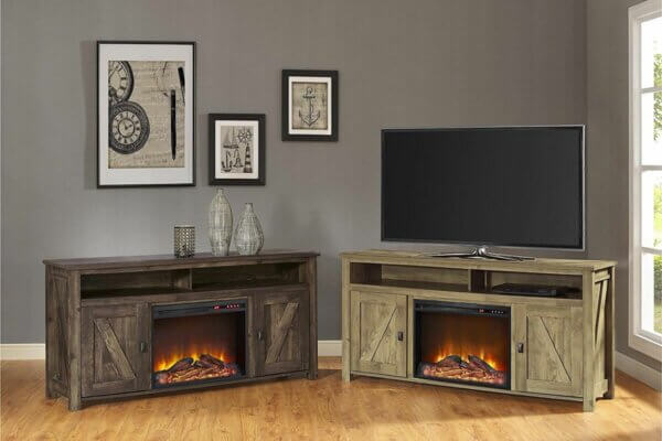 farmhouse inspired electric fireplace