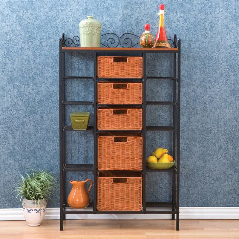 bakers rack with storage