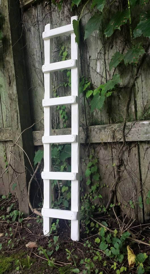 传统的白色木制梯子格子