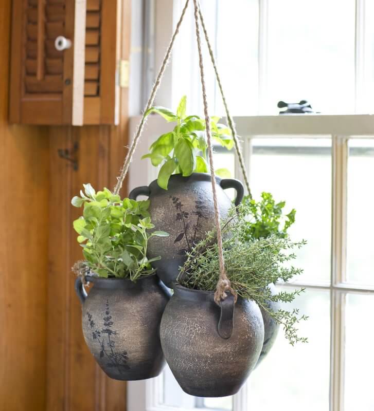 Clay Hanging Herb Planter