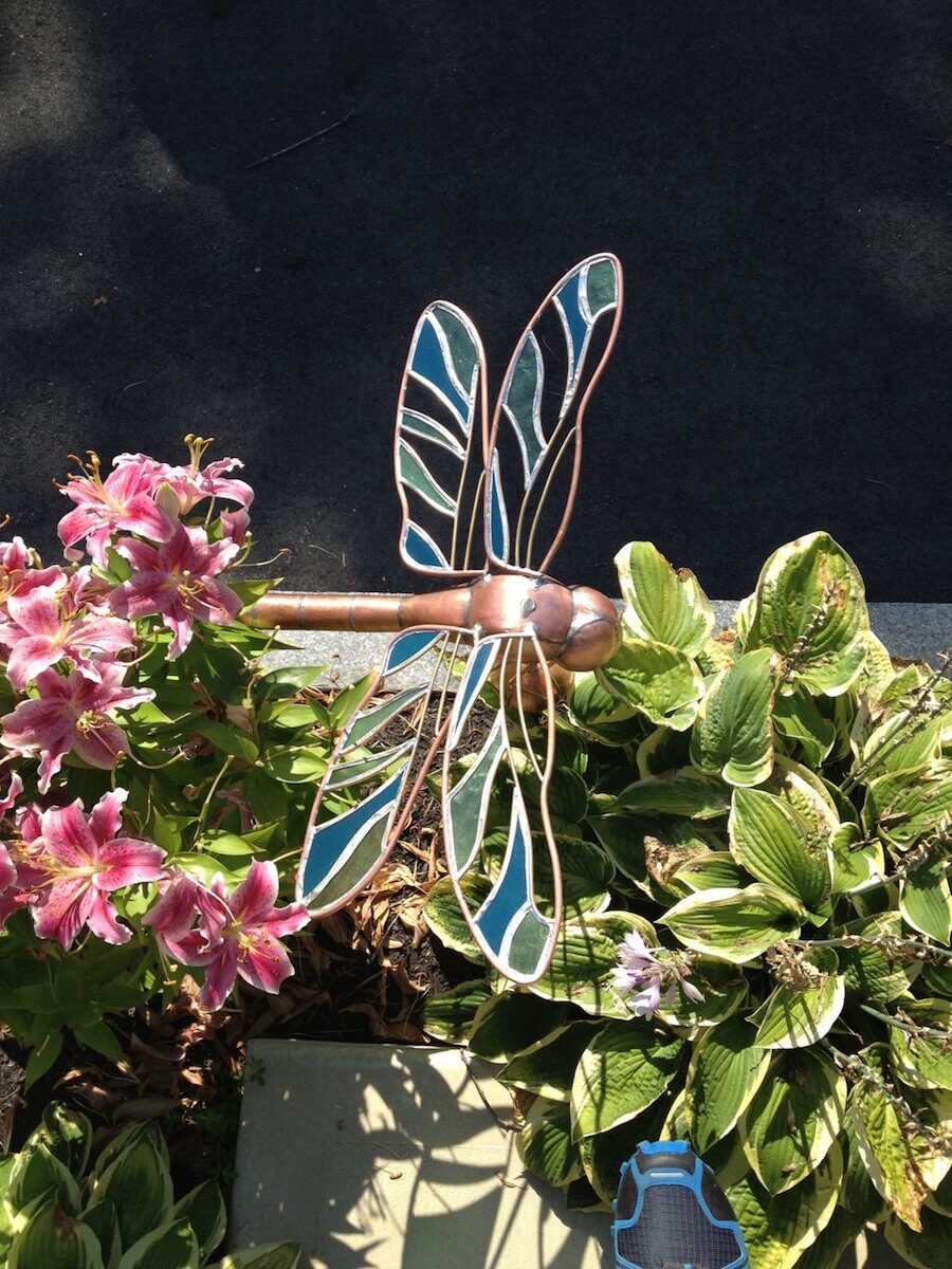 Handcrafted Copper Dragonfly Weathervane