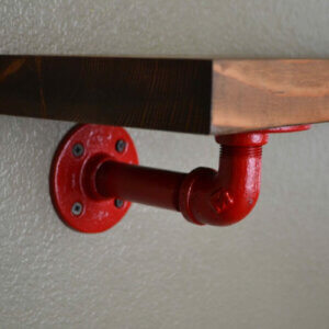 red pipe shelf