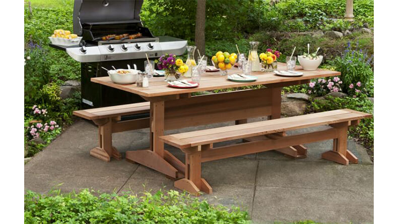 10 Foot Picnic Table and Benches Plans