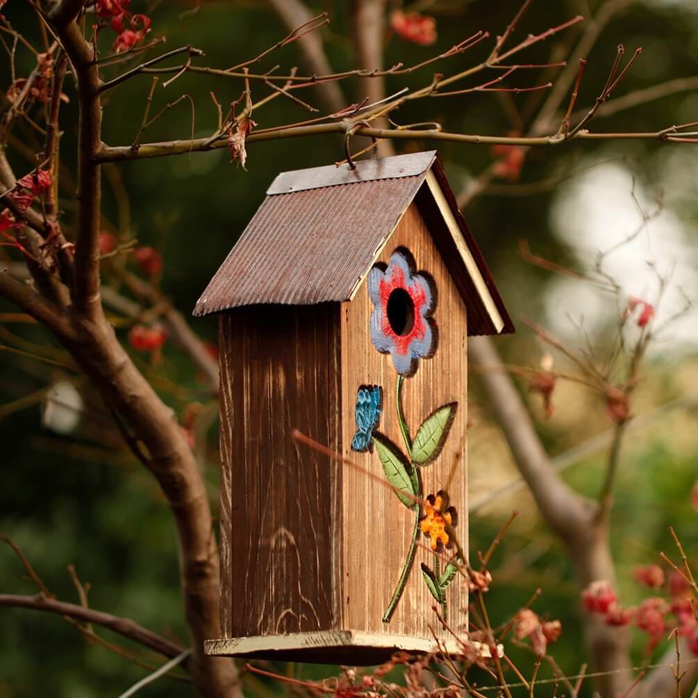 Carved Wood Bird House