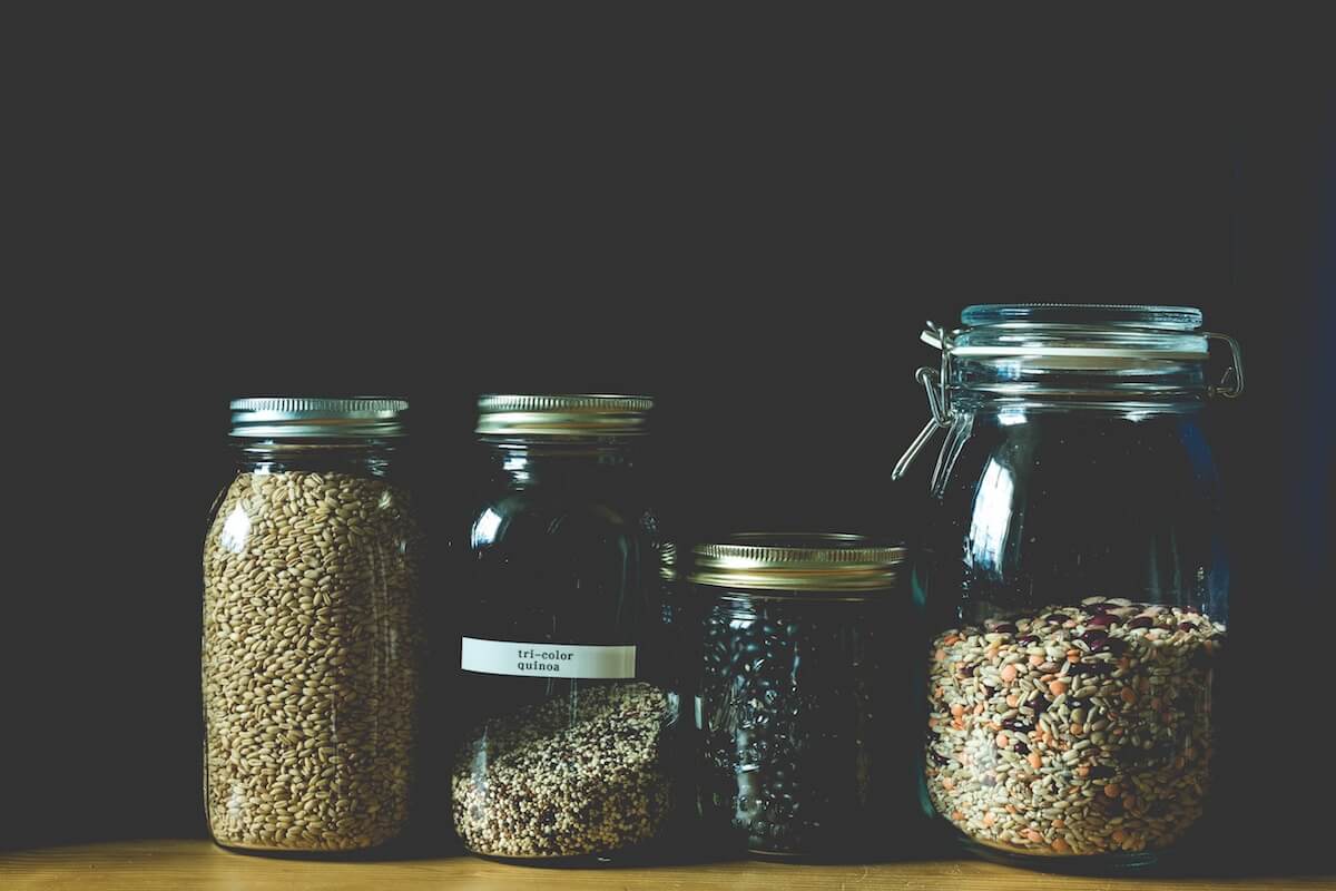 grain in jars