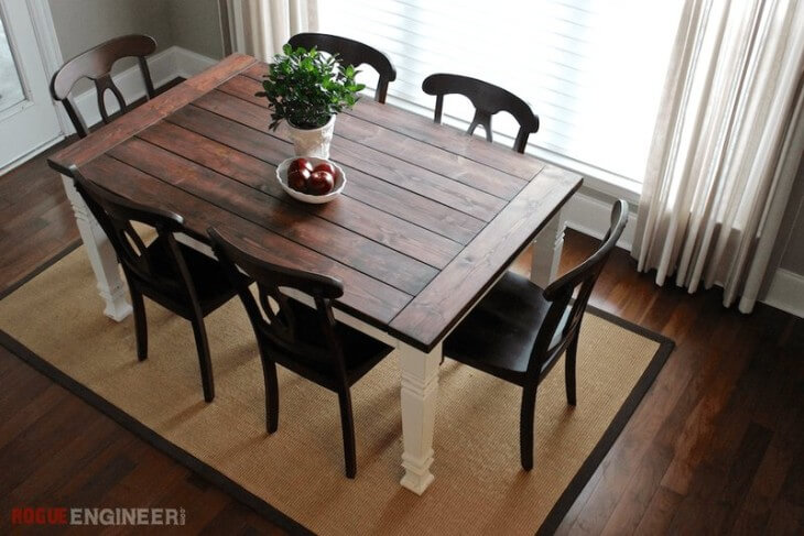 Farmhouse Table Plans With Distressed Legs