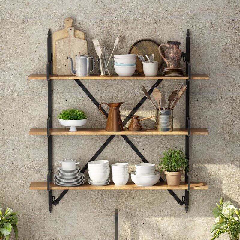 3-Tier X Style Kitchen Shelves