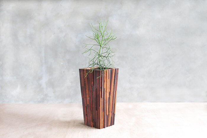 Mixed Sustainably Sourced Tropical Hardwood Planter