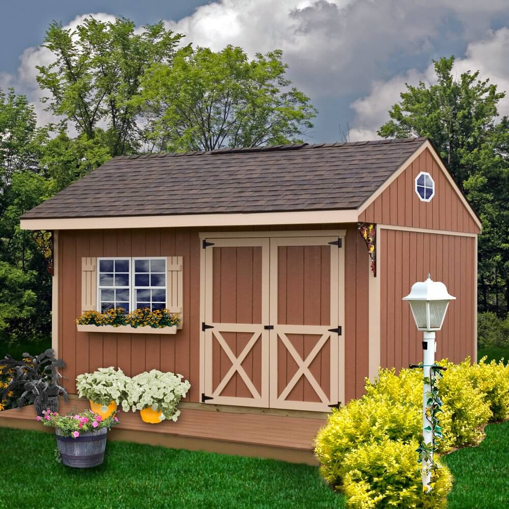 14' x 10' Solid Wood Storage Shed