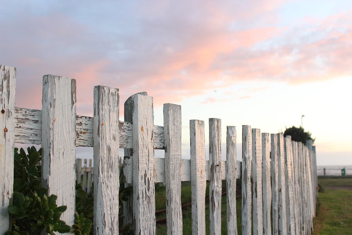 fence and sunset
