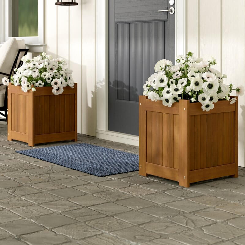 white flower box ideas for entry way
