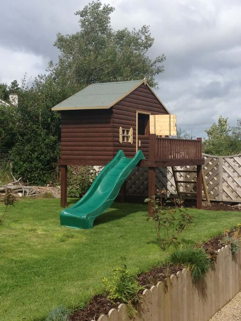 playhouse with a slide