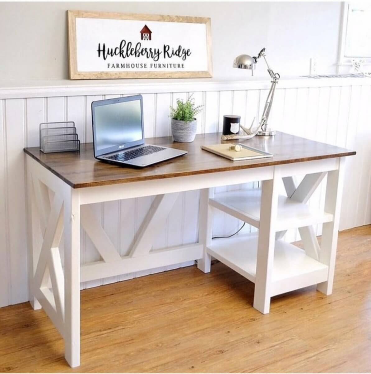 farmhouse-style office desk