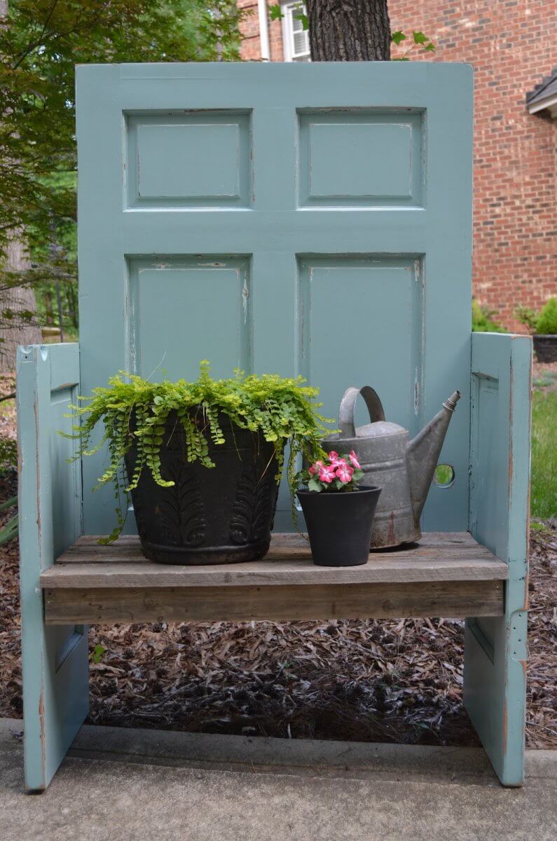 upcycled door garden bench plans