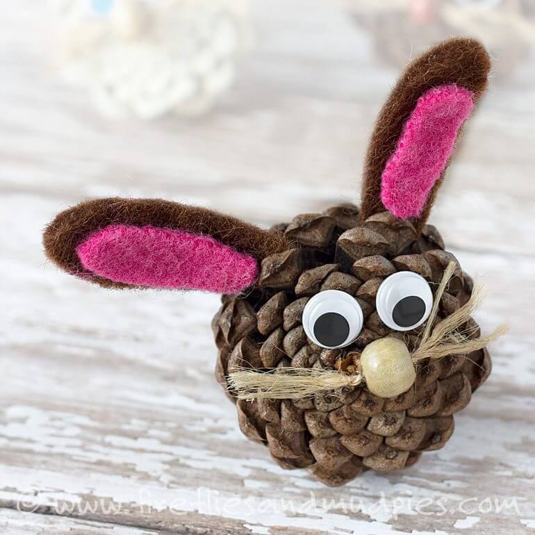 pinecone bunny craft