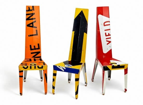 road sign chair