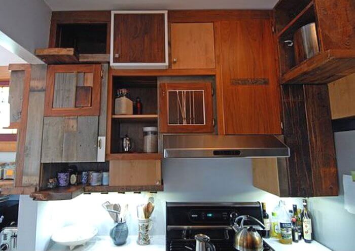 salvaged kitchen cabinets