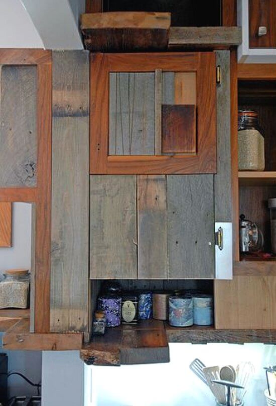 reclaimed wood kitchen cabinets