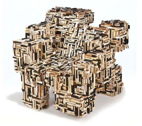 chair made from piano keys