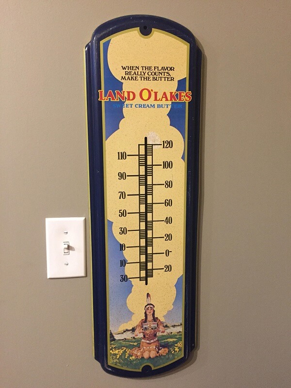 Vintage Land O’Lakes Outdoor Thermometer