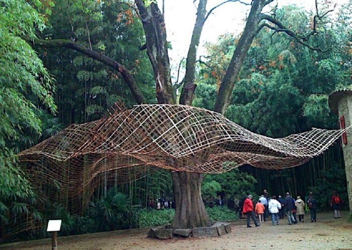 竹子的雕塑